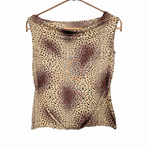 Vintage Tops - Y2K Leopard Print Sleeveless Top